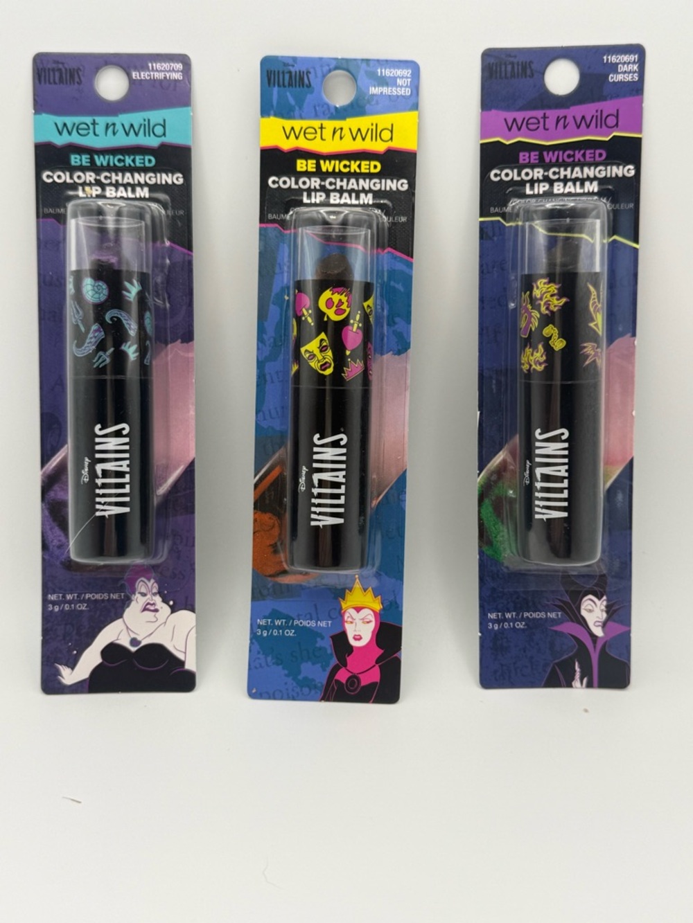 ✨ Wet n Wild x Disney Villains “Be Wicked” Color Changing Lip Balm Set (3 PC) ✨